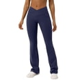 thumbnail image 1 of Gmluru Yoga Pants for Women Dark Blue Solid Color High Waisted Hip Elastic Fitness And Sports Tight And Nude Long Elastic Waist Comfortable XL, 1 of 5