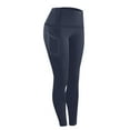 thumbnail image 1 of Gmluru Yoga Pants for Women Navy Workout Out Pocket Leggings Fitness Sports Running Athletic Tummy Control, Non-See-Through S, 1 of 8