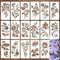 Gmogad 17PC Flower Painting Stencils Reusable DIY Templates for Wood Walls Canvas Garden Fence Home Decor Craft Scrapbooking Projects