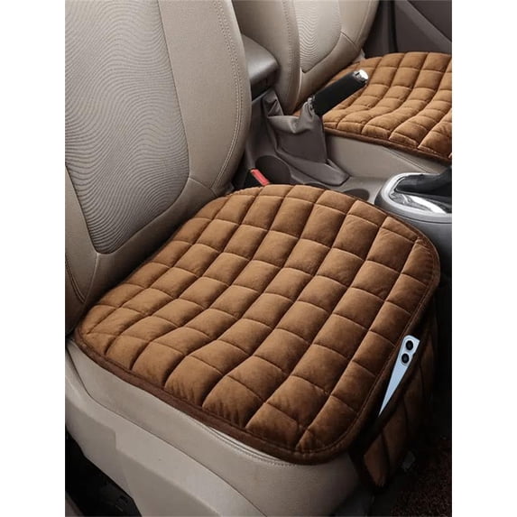 Gmogad 1pc Car Seat Cushion, Premium Comfort Memory Silk Wadding, Non-Slip Rubber Bottom With Storage Pouch, Car Seat Pad Universal Coffee