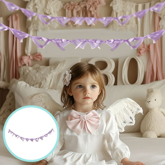 Gmogad 2-Pack 180cm Handmade Bow Tie Decor, DIY Christmas Tree/Present/Hair Accessories, Colorful Early Education Room Decoration