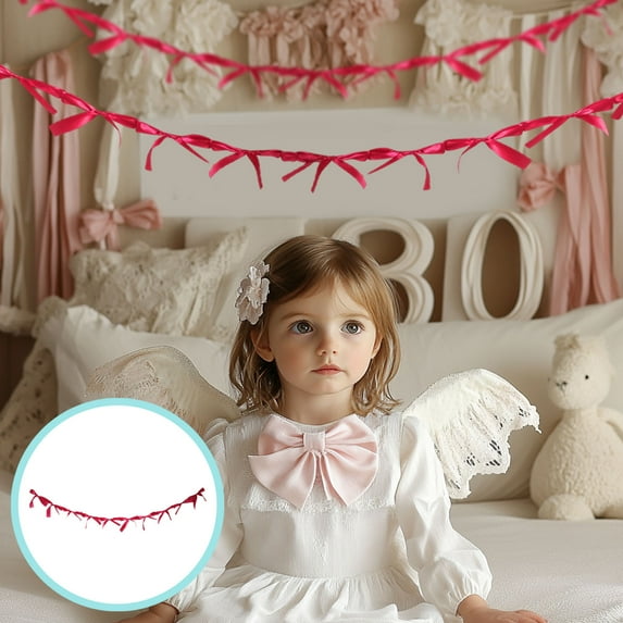 Gmogad 2-Pack 180cm Handmade Bow Tie Decor, DIY Christmas Tree/Present/Hair Accessories, Colorful Early Education Room Decoration