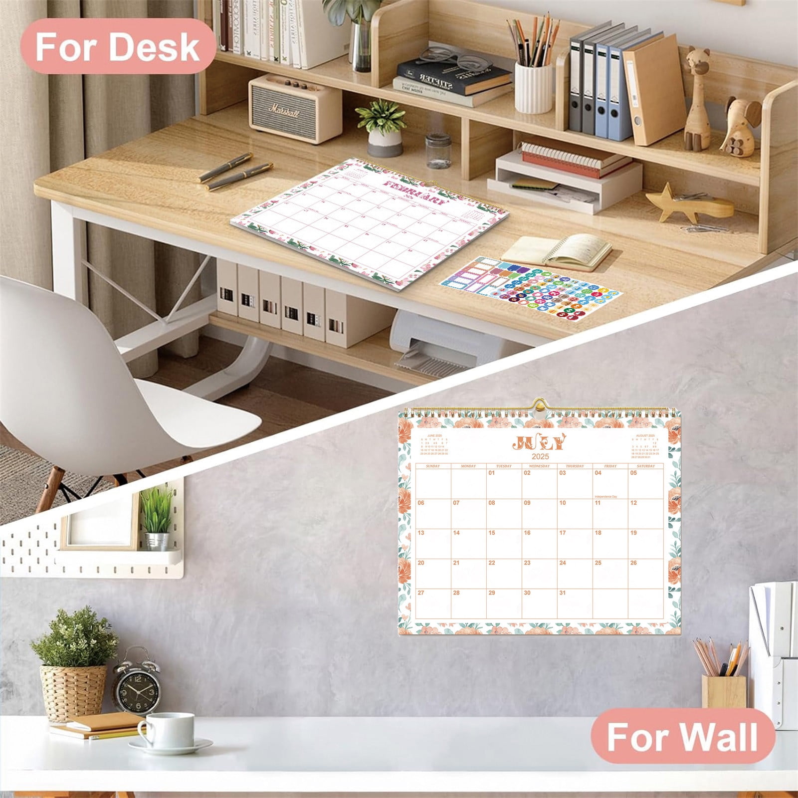 Gmogad 20252026 Wall Calendar 18Month Large Block Planner (14x11