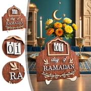 Gmogad 2026 Ramadan Countdown Calendar, Wooden Ramadan Decorations for Home, Interactive Eid Mubarak Countdown Decor, Holiday Gift for Family, Islamic Home Table Decor for Ramadan
