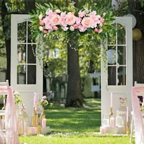 Gmogad 25.6in Artificial Peony Flower Garland Swag for Front Door Wedding Arch Home Decor Realistic Fake Flowers Hanging Decoration