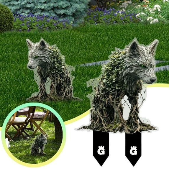 Gmogad 2D Acrylic Forest Elf Deer Garden Stake - Weatherproof Outdoor Yard Decoration, Fairy Themed Ground Insert for Flower Beds Patio Landscape Decor