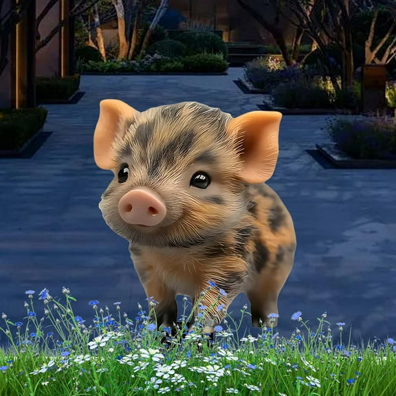 Gmogad 2D Acrylic Pig Garden Stake - Weatherproof Valentine's Day Yard Decor for Lawns, Flower Beds - Cute Outdoor Floor Insertion for Parties & Gifts