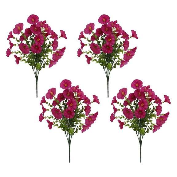 Gmogad 4-Pack Outdoor Artificial Flowers - Durable Floral Arrangement for Garden Patio Balcony Decor, Weatherproof Landscape Design Decorative Display