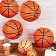 thumbnail image 1 of Gmogad 4 Pcs Basketball Paper Lanterns 20cm, Sports Party Decor, Ceiling Hanging Orange Globe Lights for Birthday, Classroom, Team Theme Events, 1 of 6