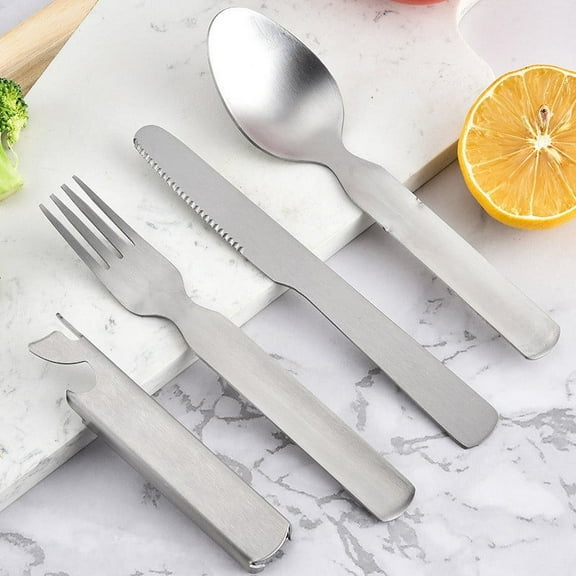 Gmogad 4-in-1 Stainless Steel Spork Spoon, Camping/Hiking/Travel Utensil Set, Compact & Durable for Backpacking/Picnic/Outdoor Adventure