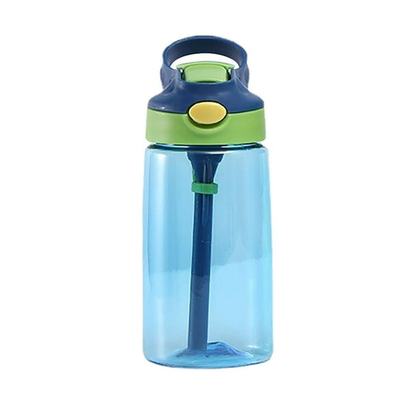 Gmogad 480ml Kids Water Bottle With Straw Lid And Handle Easy Use For School Blue