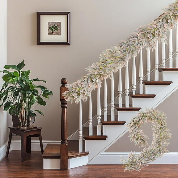 Gmogad 6.6Ft Artificial Willow Leaf Rattan Arch, Fake Green Vine for Wedding Backdrop/Home Decoration, Bendable Durable Plastic Hanging Garland