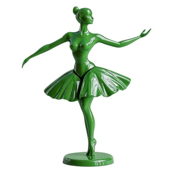 Gmogad 6 Inch Ballet Dancer Statue, Elegant Resin Figurine for Desk, Shelf, Home Decor, Modern Artistic Gift for Dance Lovers - Graceful Green Sculpture for Living Room & Office