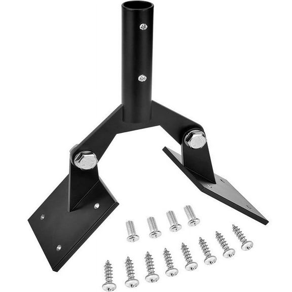 Gmogad Aluminum Weathervane Roof Mount with Adjustable Hardware, Steel Construction, Fits Standard Weathervane Poles, Easy Roof Installation, Durable Outdoor Garden Decoration, Black Finish