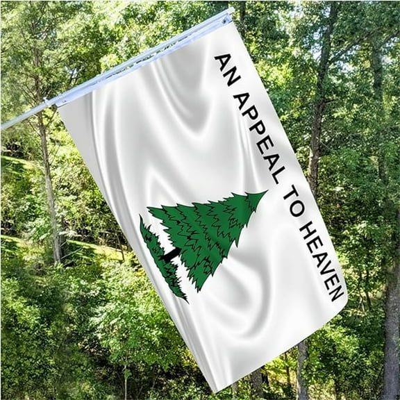 Gmogad An Appeal To Heaven Double Sided Flag 3x5FT, Embroidered Pine Tree Banner with Canvas Header and Brass Grommets, Heavy Duty Outdoor Indoor Display Flag for Yard Home