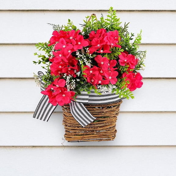 Gmogad Artificial Flower Hanging Basket, Hanging Flower Basket - Realistic Artificial Outdoor Plants for Porch Garden Wedding, Fade-Proof Cascading Floral Display, Home Decor