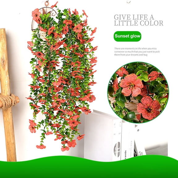 Gmogad Artificial Hanging Plant Vine For Wall Decor, Simulated Greenery For Indoor Outdoor Decoration, Long Faux Ivy Leaves For Ceiling Balcony, Home Office Room Decor Hanging Plants