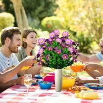 Gmogad Artificial Marigold Flower Arrangement 35cm - UV Resistant Outdoor Balcony Decor - Realistic Silk Chrysanthemums No Maintenance