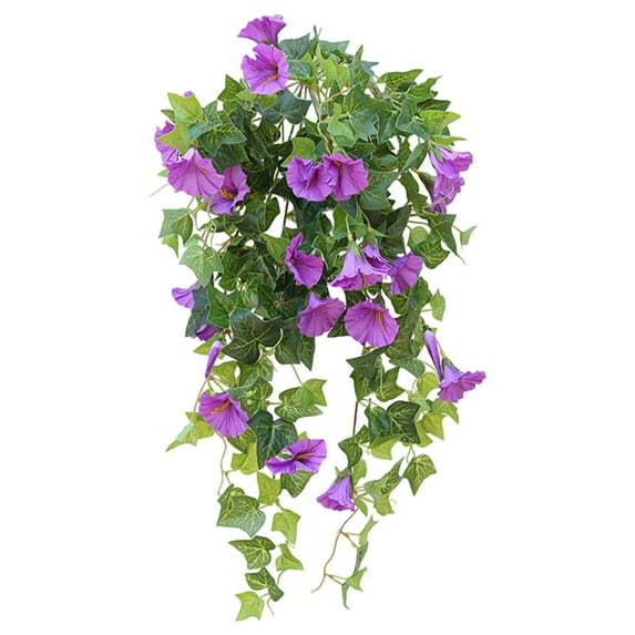 Gmogad Artificial Morning Glory Wall Hanging - 65.5cm Silk Flower Garland for Home Wedding Outdoor Decor - Realistic Durable No Fade Hanging Decorations