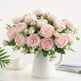 thumbnail image 1 of Gmogad Artificial Rose Bouquet Silk Fake Flowers 30cm Realistic Home Decor Wedding Centerpiece Bridal Party Office Table Vase Floral Arrangement, 1 of 5