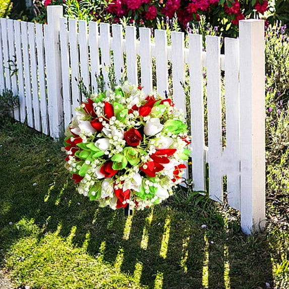 Gmogad Artificial Rose Tree Outdoor, Fake Flower Plant for Garden Patio Decor, Realistic UV Resistant & Waterproof Faux Rose Tree, Durable Sturdy Design for Wedding, Home, Party, Landscape Decoration