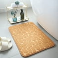 thumbnail image 1 of Gmogad Bathroom Mat Rug Set Of 2, Pebble Pattern Memory Foam Bath Mat Toilet Mat Soft Absorbent Thick Rug Small Carpet Non-Slip Backing Universal Machine Washable, 1 of 2