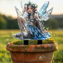Gmogad Bohemian Acrylic Garden Stakes - Fairy & Hummingbird Outdoor Decor - Weatherproof Yard Art for Flower Beds, Walkways & Patio Decoration