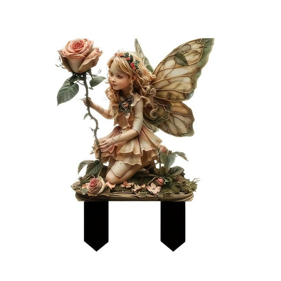 Gmogad Bohemian Acrylic Garden Stakes Outdoor Decor - Colorful Fairies & Hummingbirds Yard Art - Weather-Resistant Acrylic Lawn Decorations for Patio, Flower Bed, Walkway