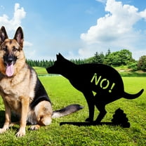 Gmogad Cast Iron No Dog Poop Sign 15x12in Heavy Duty Weatherproof Lawn Garden Decoration with Easy Ground Insert for Yard Patio Outdoor