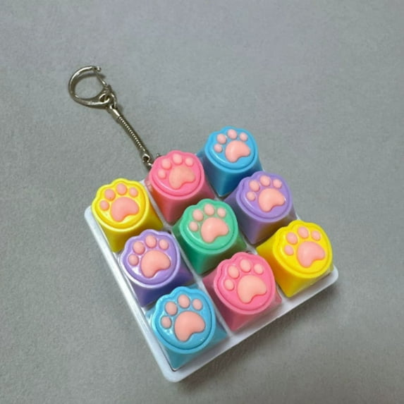 Gmogad Cat Paw Fidget Keychain Toy, Mechanical Click Sensory Keychain for Stress Relief Focus and Anxiety Relaxation, Portable Desk Fidget Toy Accessory for Office Work Travel