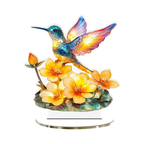 Gmogad Colorful Acrylic Flying Birds Ornament - Stereoscopic Tabletop Home Decoration, Modern Office Desk Decor & Bookshelf Display Piece