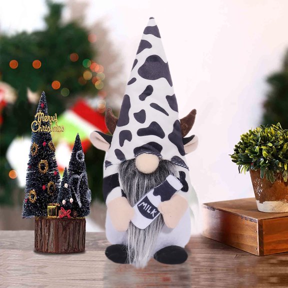 Gmogad Cow Figurine Home Decor, Cute Faceless Dwarf Cow with Antlers Collectible Doll Statue, Cow Figurine Decor for Shelf Desk Garden Patio, Whimsical Gift for Animal Lovers and Farmhouse Decor