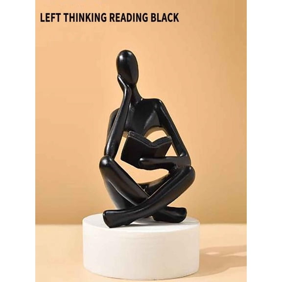 Gmogad Creative Abstract Thinker Bookend for Home Aesthetic, Study, and Wine Cabinet – Stylish Shelf Decor Accent and Thoughtful Gift for Living Room, Bar, or Coffee Shop BlackA