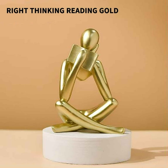 Gmogad Creative Abstract Thinker Bookend for Home Aesthetic, Study, and Wine Cabinet – Stylish Shelf Decor Accent and Thoughtful Gift for Living Room, Bar, or Coffee Shop GoldB