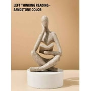 Gmogad Creative Abstract Thinker Bookend for Home Aesthetic, Study, and Wine Cabinet – Stylish Shelf Decor Accent and Thoughtful Gift for Living Room, Bar, or Coffee Shop KhakiA