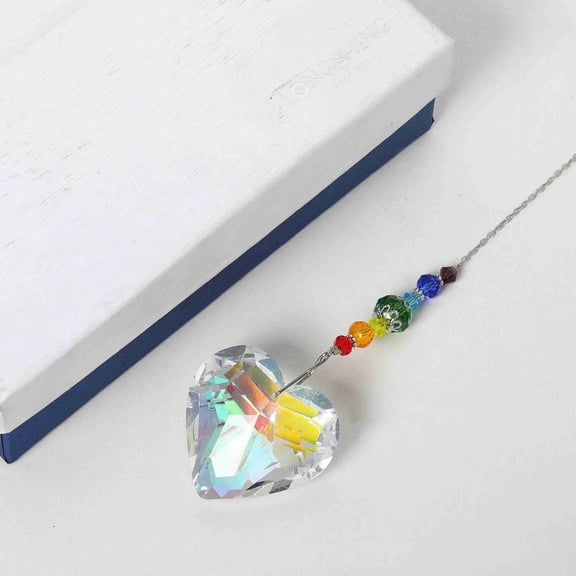Gmogad Crystal Sun Catcher Hanging Ornament, Colored Glass Prism Pendant for Windows Walls Christmas Tree and Home Office Decoration, Indoor Outdoor Holiday Gift for Family Friends