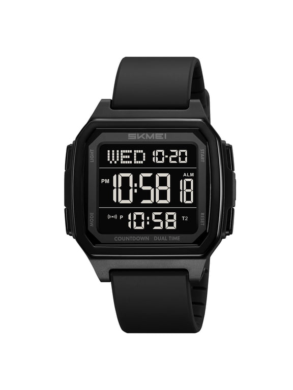 Digital Alarm Sport Watch, Multifunction Electronic Wrist Watch with Countdown Stopwatch Backlight Display for Outdoor Running Fitness Training Daily Wear Watch Gift