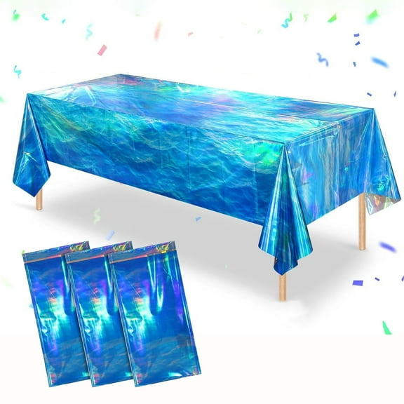 Gmogad Disposable Tablecloth Waterproof Oilproof 3 Pack Party Decor - Large Size for Birthday Wedding Banquet Kitchen Dining Easy Clean No Ironing Durable Plastic