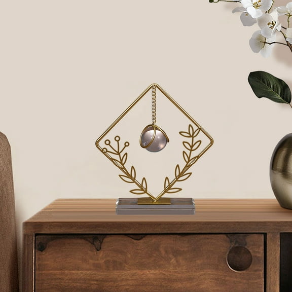 Gmogad European Luxury Gold Iron Geometric Crystal Ball Ornament - Creative Home & Office Decor - Christmas Winter Decorations - Elegant Gift for Kids, Festive Photo Props, Romantic Winter Decor