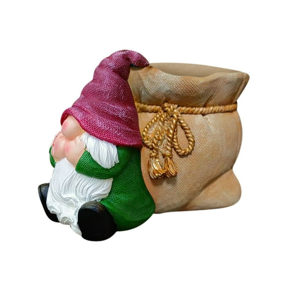 Gmogad Faceless Gnome Resin Planter Whimsical Garden Decor Weatherproof Flower Pot for Indoor Outdoor Use Patio Balcony Plant Care Decoration