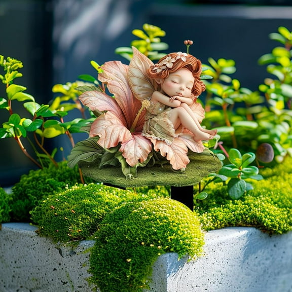 Gmogad Forest Elf Deer Garden Stake Decor, Acrylic Garden Ground Insert Ornament, Outdoor Lawn Yard Fairy Scene Decoration for Flower Bed Potted Plant Landscape Garden Display