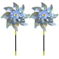 thumbnail image 1 of Gmogad Garden Bird Repellent Spinners, 2 Pack Reflective Wind Powered Scare Device for Outdoor Yard Farm Protection, Humane Visual Deterrent and Decorative Pinwheel for Crops Fruit Trees, 1 of 3