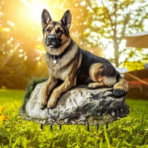 Gmogad German Shepherd Garden Stake Acrylic Dog Decor Outdoor Weatherproof Pet Lover Gift for Yard Flower Bed Patio Lawn Decoration