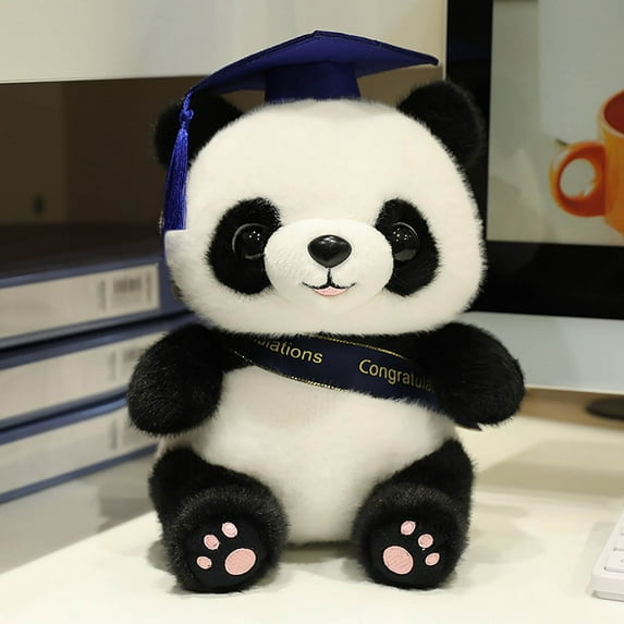 Gmogad Graduation Ribbon Bear Doll - Soft Plush Toy Gift for Graduates with Doctoral Hat - No Shedding, 25cm Size & Cute Keepsake for Students
