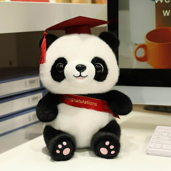 Gmogad Graduation Ribbon Bear Doll - Soft Plush Toy Gift for Graduates with Doctoral Hat - No Shedding, 25cm Size & Cute Keepsake for Students