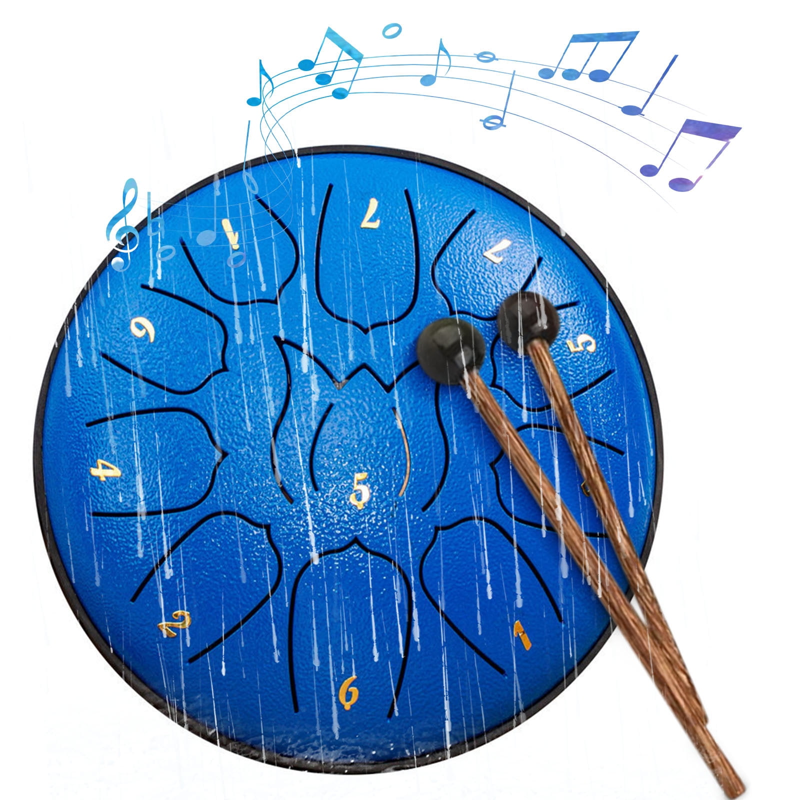 Gmogad Handpan Drum 6 Inch 11 Tone, Complete Steel Tongue Drum Kit with Mallets Stickers Bag, Handpan Drum Instrument for Music Lovers Beginners Kids, Portable Sound Healing Tool for Stress Relief