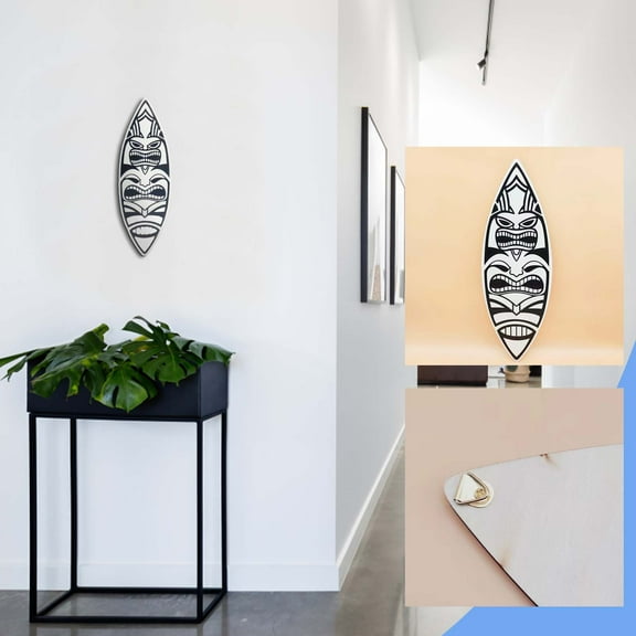 Gmogad Hawaiian Tropical Mask Wooden Pendant, Tribal Tiki Face Wall Hanging Decor for Living Room Bedroom, Island Luau Party Decoration for Home Bar Festival Wall Art Ornament