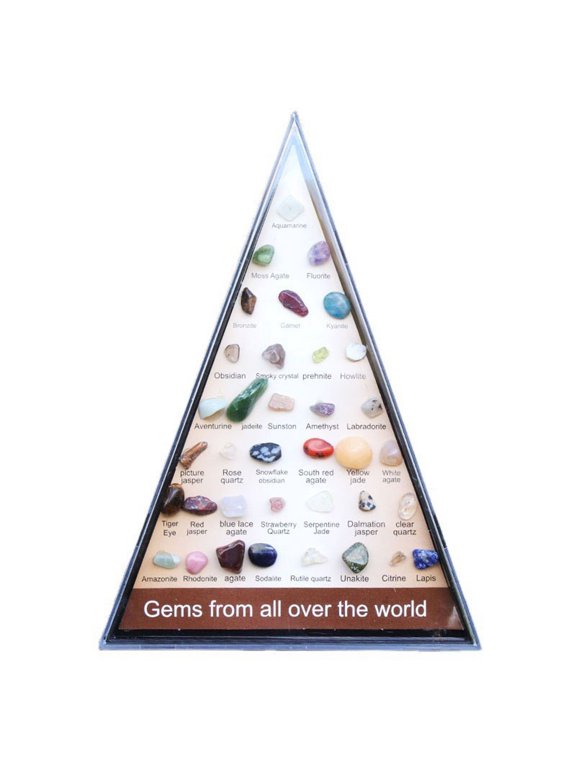 Healing Crystal Stone Collection, 36 Types Natural Agate Specimens Set for Decor Meditation, Healing Crystal Stone Collection Mineral Display for Energy Work, Geology Gift Box and Decor