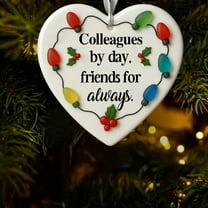 Gmogad Heart-Shaped Sea Glass Friendship Ornament, Handmade Christmas Tree Hanging Decor, Friendship Keepsake Gift for Sisters, Friends, Holidays, Meaningful Heart Pendan