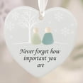 thumbnail image 1 of Gmogad Heart Shaped Sea Glass Friendship Ornament Handmade Keepsake Decor, Friendship Heart Gift for Sister Friend Coworker, Christmas Tree Hanging Decoration Meaningful Thank You Gift, 1 of 4